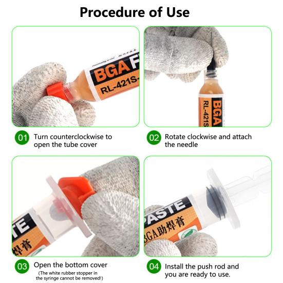 1 комплект паяльной пасты, бессвинцовая низкотемпературная 2 иглы, печатная плата BGA, процессор, светодиодная сварочная паста, инструменты для пайки, промышленные аксессуары