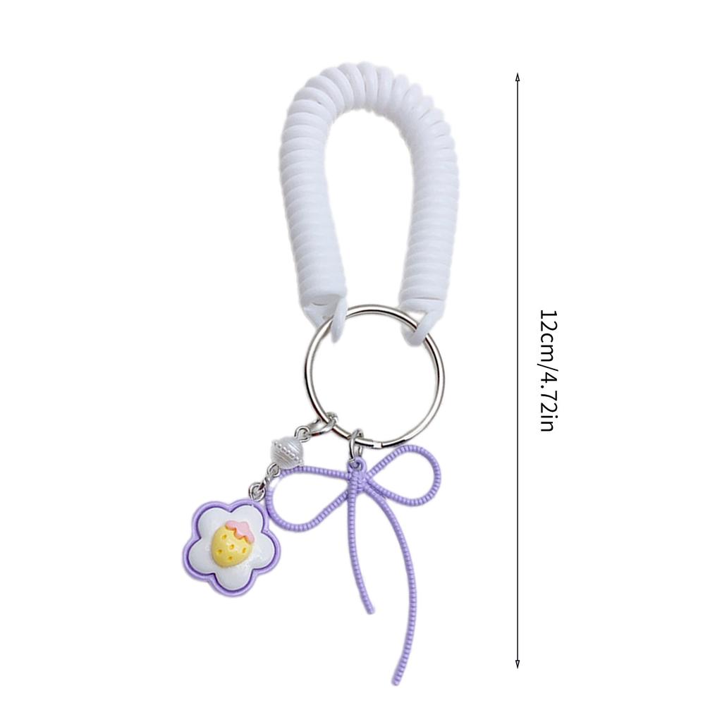 Colorful Cellphone Charm Retractable Spring Coil Keychain Stretch Cord Phone Chain Bag Pendant Convenient Accessory