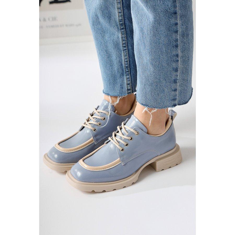 Женская повседневная обувь из искусственной лакированной кожи на толстой подошве, мокасины