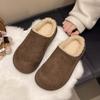 Muller shoes retro versatile bag head slippers autumn and winter explosion one pedal Birkenstocks fluffy shoes velvet warm