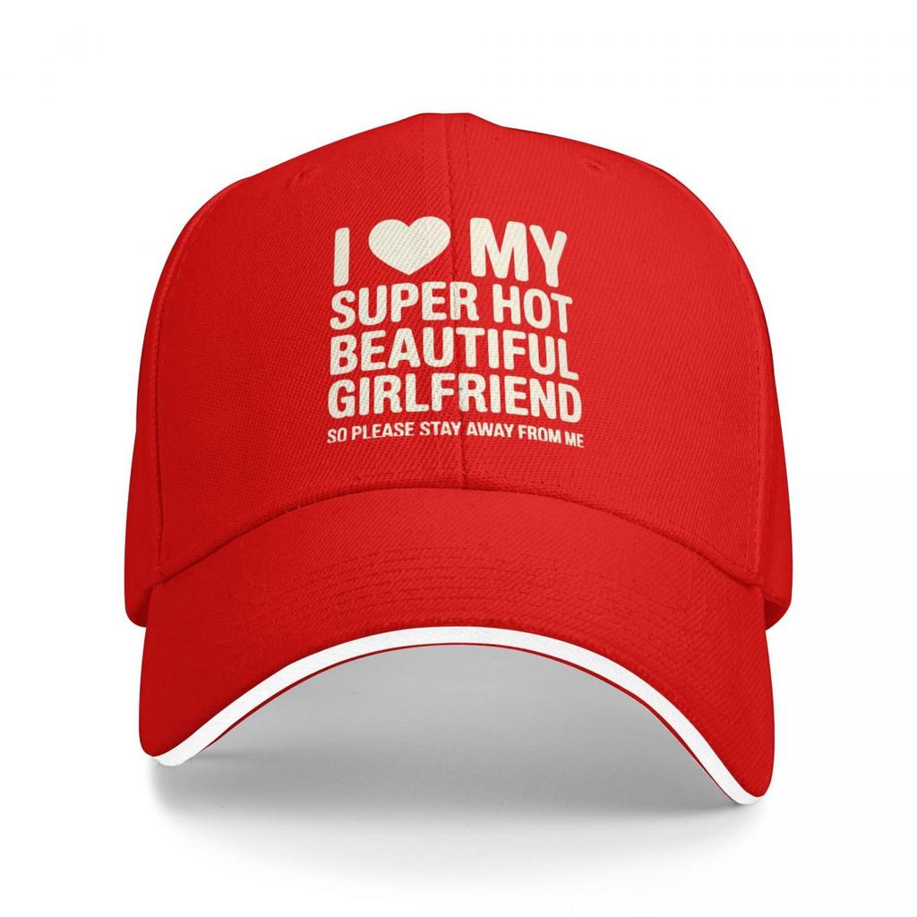 Baseball Caps I Love My Girlfriend Funny Boyfriend Retro Graphic Unisex Women Sport Summer Caps