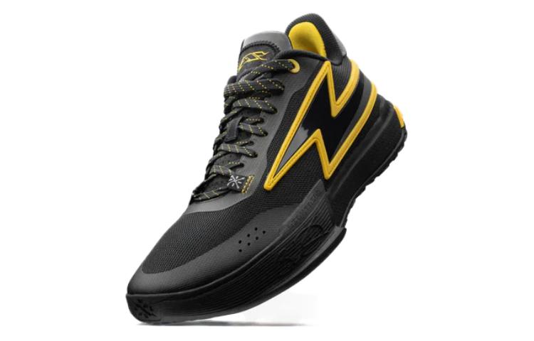 Li Ning Кроссовки для баскетбола Wade Flash, удобные, нескользящие, низкие, мужские, черные с желтым, ABPU027-2