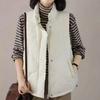 Vest Women Versatile Winter Solid Color Down Cotton Clothing Sleeveless Top Coat Jacket Vest