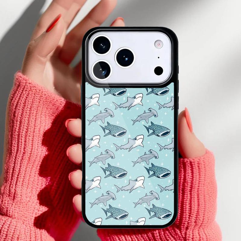 Чехол для телефона 'Кит-акула в океане' для iPhone 17 Air 16e 15 14 13 Pro Max Задняя крышка для 12 11 Pro Coque
