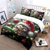 Christmas Owl with Santa Hat Bedding Duvet Cover Set  (1*Duvet Cover 2*Pillowcases, without duvet insert)