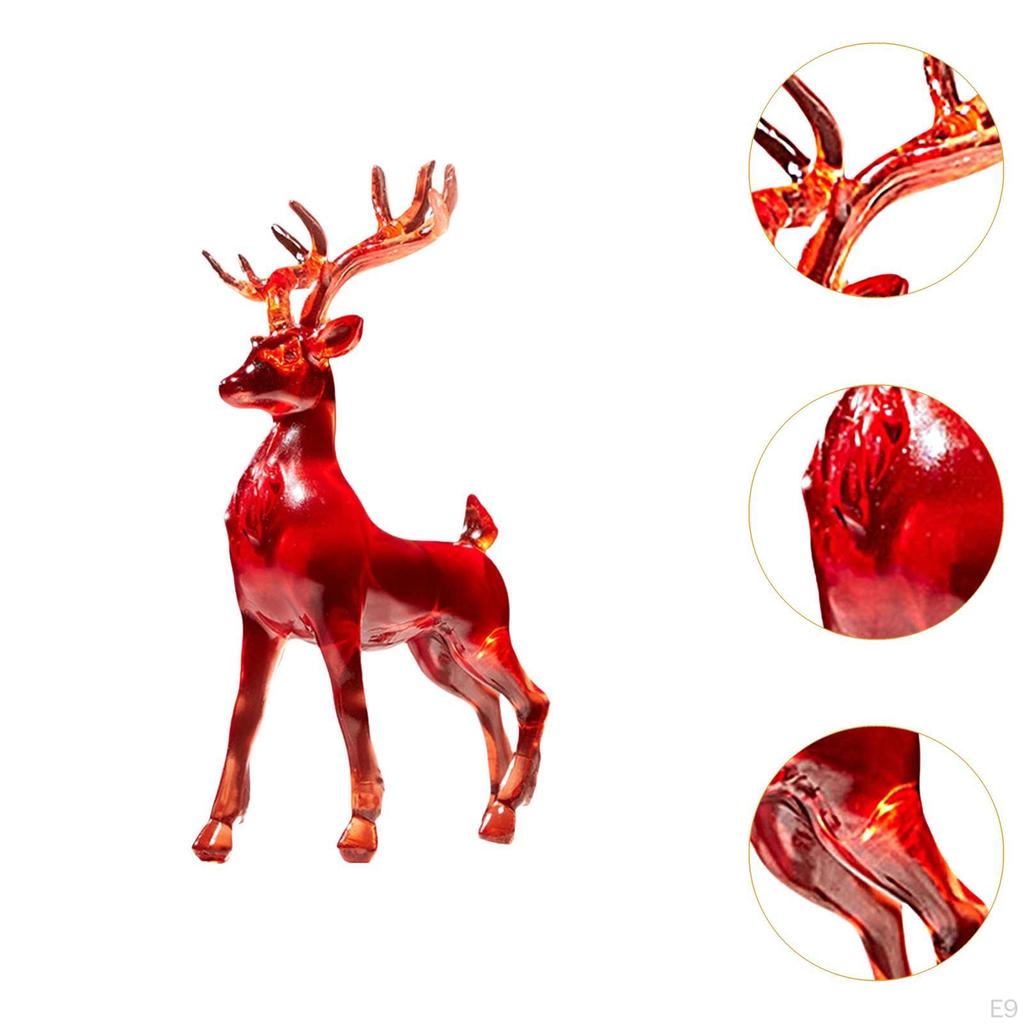 Deer Figurine Resin Sculpture for Home Display, Reindeer Ornament Living Space