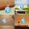 Timeless Classic Tree Pattern Pendant Necklace Featuring A Stunning Glass Cabochon Design