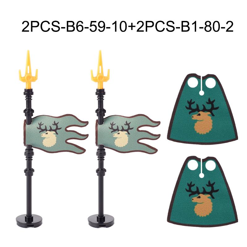 Средневековая Военная Война Армия Замок Рыцарь Солдат Фигурки Строительные Блоки Оружие Плащ Шлем Наплечник Флаг Воин Щит