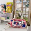 Japanese Kawaii Heart Plaid Ita Bag - Women's Transparent Crossbody with Pin Board