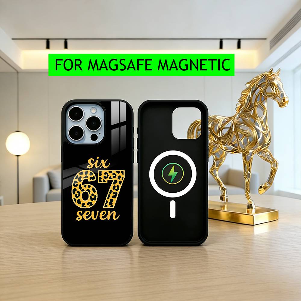 Six Seven 67 SS Phone Case For iPhone17,16,15,14,13,12,11 Plus,Pro Magnetic For Magsafe Wireless Charging
