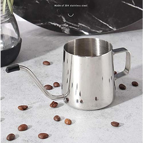 FAROL Coffee Pot, Stainless Steel, Silver, Narrow-Mouth Gooseneck, Commercial Use (Silver, 250ml)