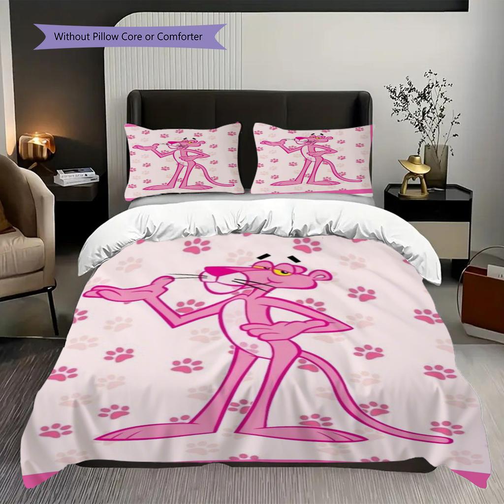 Pink Panther Threepiece Set 1 Duvet Cover 2 Pillowcase Without Core Duvet Cover And Pillowcase Soft And Comfortable Christmas Birthday Gift