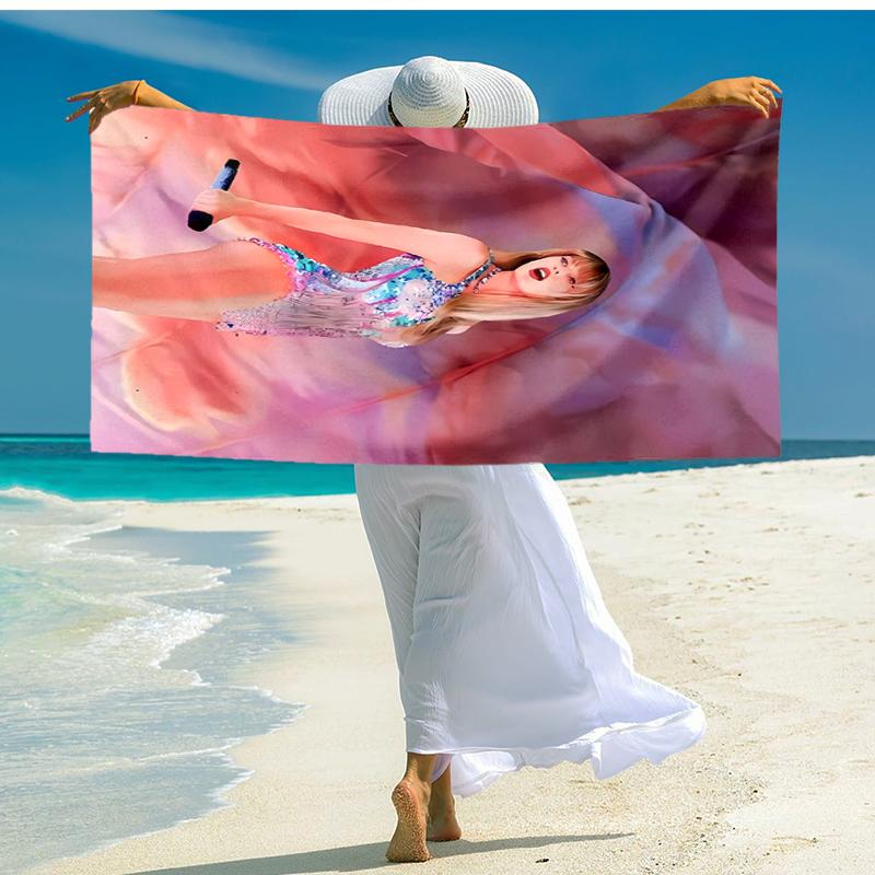 1pc Taylor Swift1 Beach Towel, Comfortable and Thick, and Swimming/Bath/Picnic/Camping Towel, Suitable for Seaside Beaches