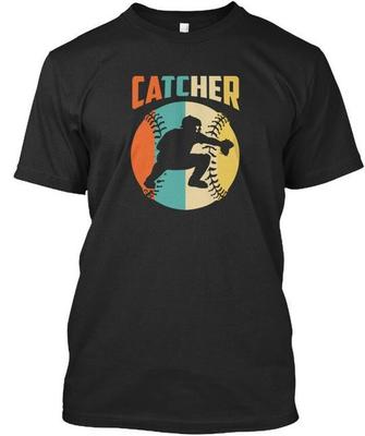 Классическая винтажная ретро футболка Catcher Сделано в США Размер от S до 5XL