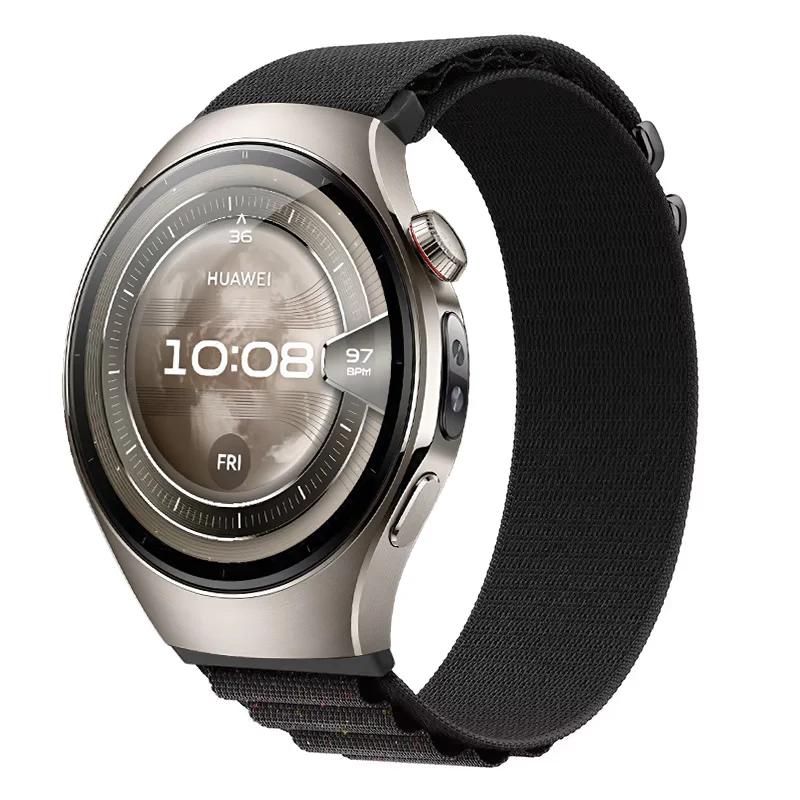 Нейлоновый петлевой ремешок 22/20 мм для Huawei Watch 5-4-3/GT4-5-5Pro 46 мм Удобный прочный браслет для Amazfit Active 2 Bip 6 Correa