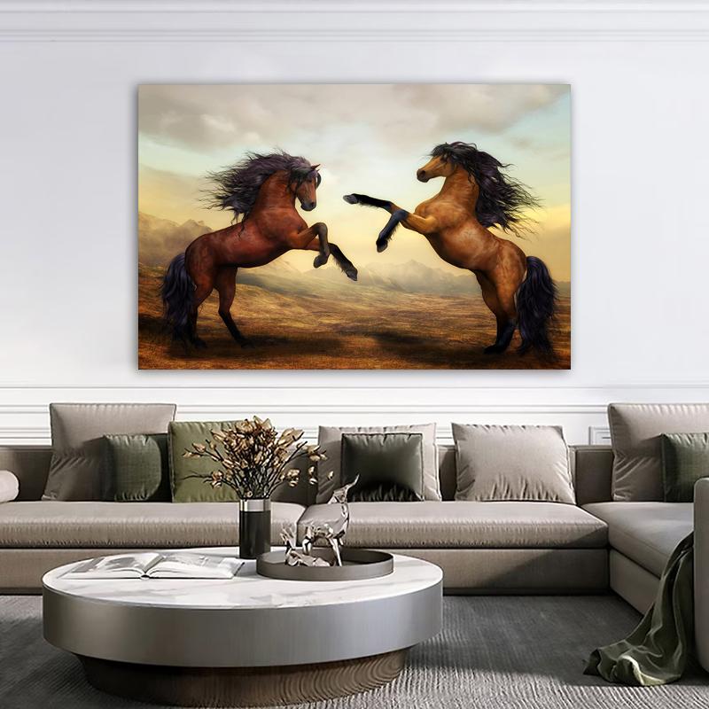 Horses Posters And Prints Animal Pictures Modern Canvas Paintings Wall Art For Living Room Home Decorations Cuadros No Frame