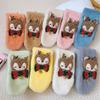Kids' Autumn/Winter Plush Fox Bow Tie Scarf - Solid Color, Warm Two-Color Ball Snood, Cartoon Style for Boys and Girls