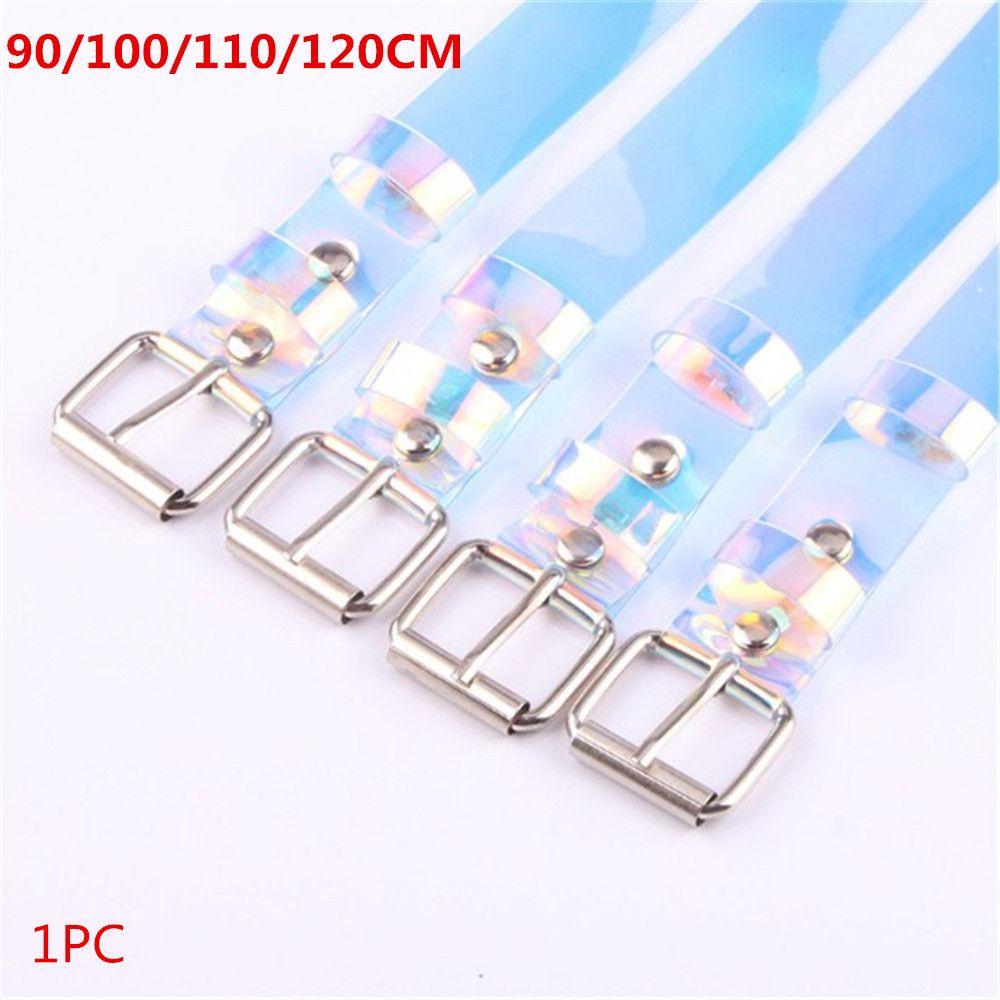 Wide Pin Buckle Laser Holographic Color Focus Waist Strap Rainbow Waistband Punk Waist Belt