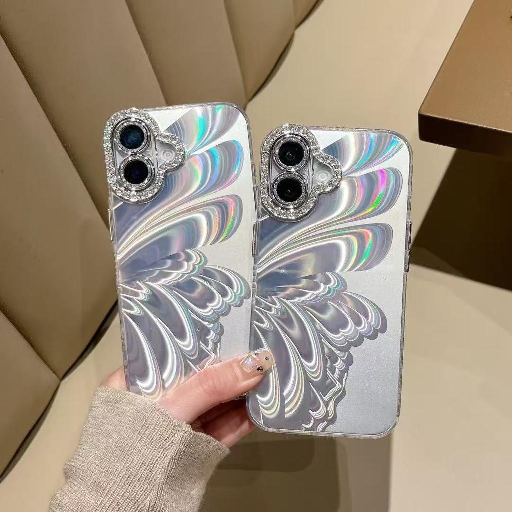 Applicable To Apple 16 ProMax Diamond Butterfly Mobile Case IPhone 15 Laser Advanced Sense 14 Love Protection Case