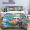 Jungle Sloth Pattern Bedding Quilt Set  Home Decoration  Gift (1 * duvet cover + 2 * pillowcase  without core)