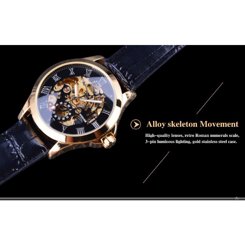 Мужские индивидуальные классические скелетонизированные часы WINNER, автоматические механические часы