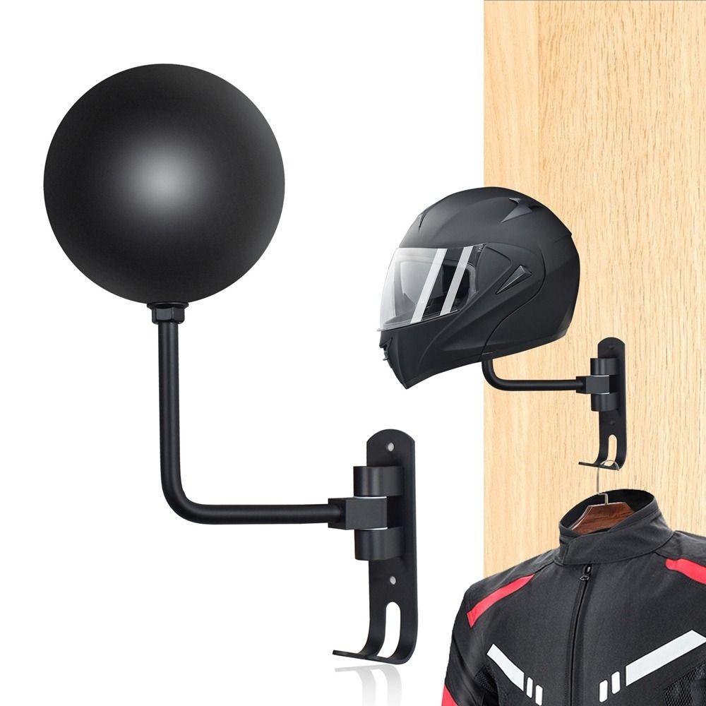 Wall Mounted 180° Rotation Helmet Hanger Space Saving Helmet Holder Helmet Hanger Bag