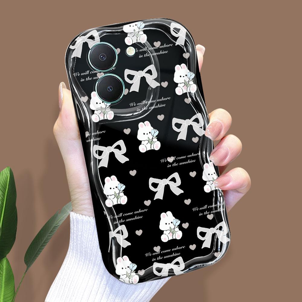 Милый мультяшный узор, кремовая текстура, мягкий силиконовый чехол с волнистыми краями, чехол для телефона для Vivo