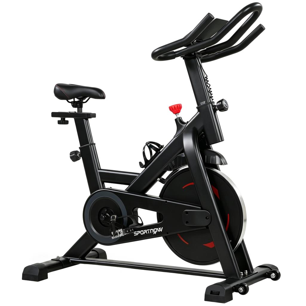 Exercise Bike, Indoor Stationary Bike with Smart APP, 0-100% Magnetic Resistance, Adjustable Seat & Handlebars