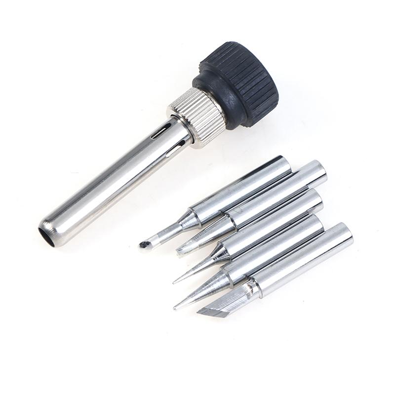 For Esd 852D 936 937D 898D 907 Hakko Iron Tip Cannula Casing And 5 X Solder Iron Tips Soldering Station Iron Handle Adapter
