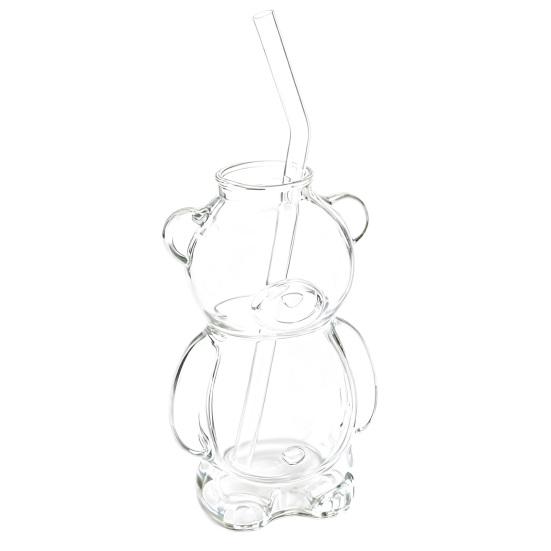 12 унций Стеклянная кружка в форме медведя Милая кружка для кофе с медведем Многоразовая посуда для пива, вина, коктейлей для дома, бара, кухни, ресторана, вечеринки