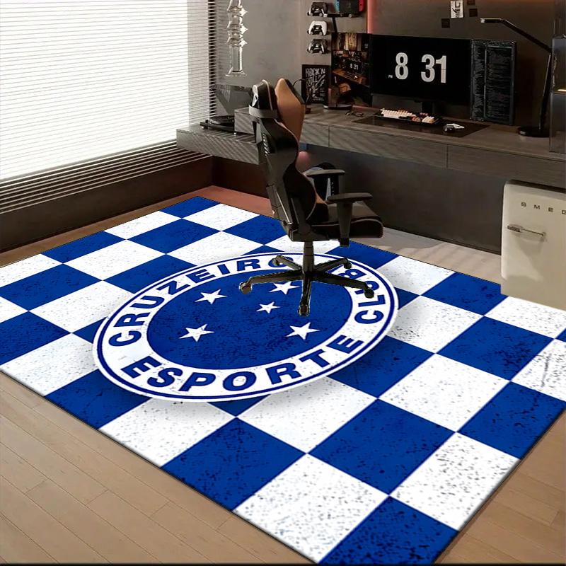 Cru-zeiro Esporte Club Crest Printed Office Carpet Chair Cushion Entryway Rug, Rugs for Living Room, Bedroom Christmas gifts