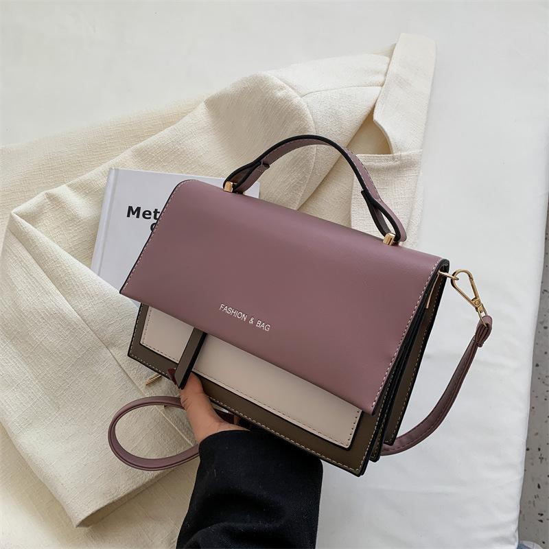 Color Blocking Trend Vertical Square Women's Bag Fashion Small Bag Crossbody Bag Women's Handbag Fashion One Shoulder Crossbody Bag