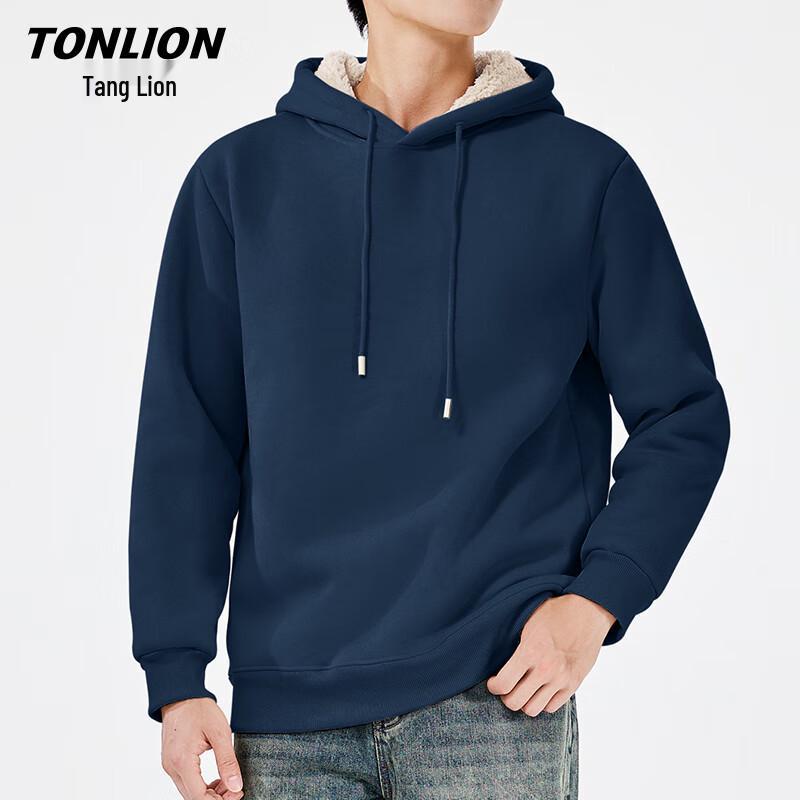 TonLion Унисекс Зимняя Теплая Толстовка с Капюшоном