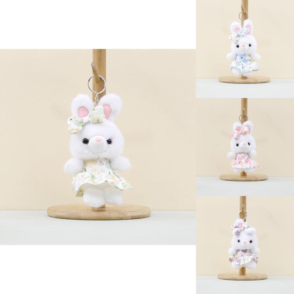 Plush Cute Bunny Toy Keychain Soft Pp Cotton Rabbit Doll In Charming Colorful Dress Designs