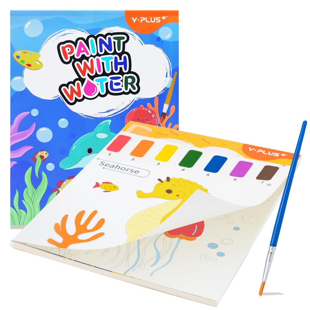 YPLUS Water Coloring Book for Years Watercolor Paper for Years Coloring Book That Can Be Colored Many Painting and Craft Gift with Sea Toddlers, 1-3