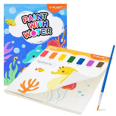 YPLUS Water Coloring Book for Years Акварельная бумага для лет Многоразовая раскраска Живопись и подарок для творчества с изображением моря Малыши, 1-3 года, 2-4 года, Книга,