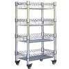 Adjustable 4-Tier Carbon Steel Kitchen Storage Rack with Baskets