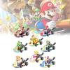 Super Mario 8pcs Kart Pull Back Car Princess Luigi Bowser Figure Toys Children