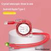 Выдвижной кабель Crystal One-to-Three для быстрой зарядки: Многофункциональность для мобильных телефонов.
