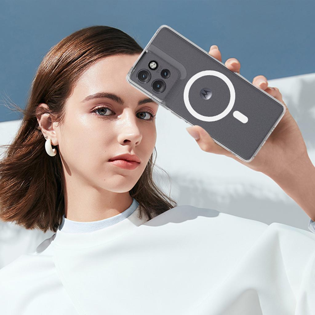 Для Magsafe Магнитный беспроводной зарядный чехол для Motorola Moto Edge 50 Neo Edge50 Neo Прозрачный противоударный чехол для задней крышки