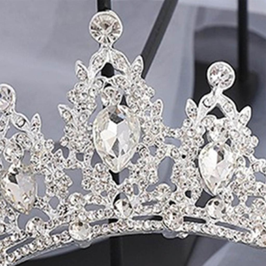Women Wedding Crown Headband Bride Alloy Rhinestone Crown Hair Accessories for Prom Costume Party