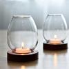 Transparent Candle Holder 1PCS Glass Round Candlelight Dr Household Windproof Candle Cup Jar Decorative Ornaments Wedding