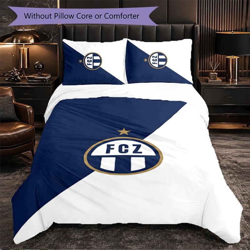 FC Zürich Themed Bedding 3Pcs Duvet Cover Set Decorative Bed Linen For Teen Room Home Decoration