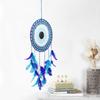 Dream Catcher Hand-woven Craft Blue Feather Dreamcatcher Bedroom Wall Hanging Living Room Decoration