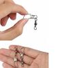 50pcs Lot High Quality Durable Barrel Swivel Fishing Connector Hanging Snap Stainless Steel