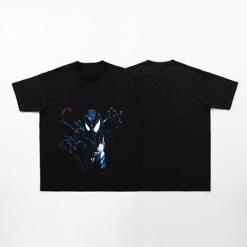 Authentic 2026 Summer Collection New Venom SpiderUnisex Pattern LargeSized Unisexs Loose Casual Pure Cotton TShirt