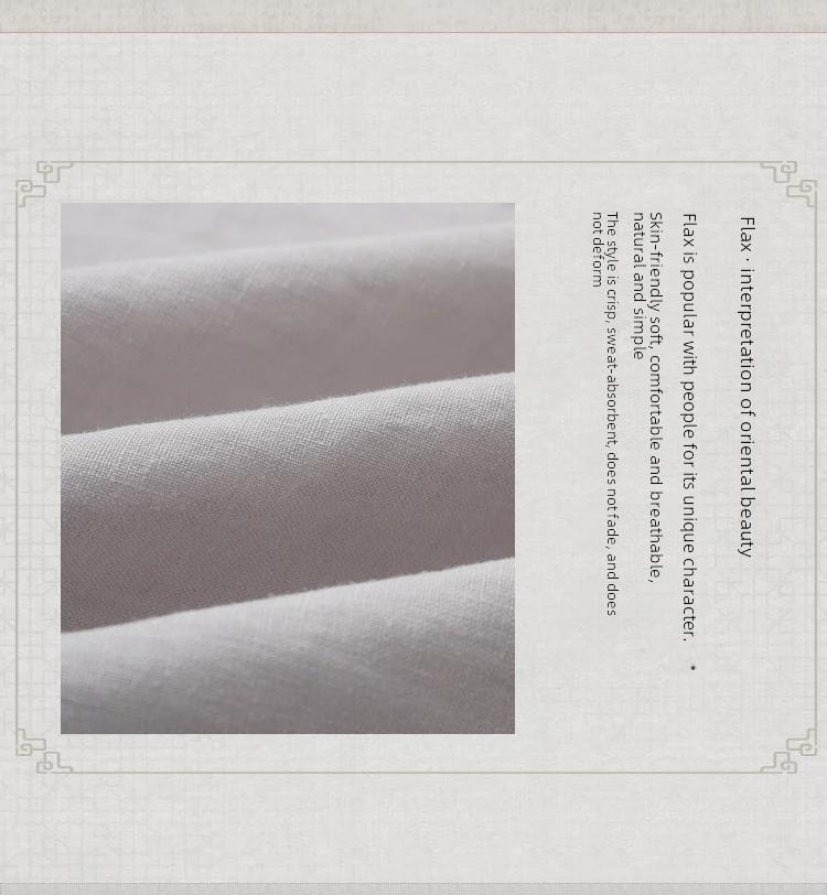 Мужской летний тонкий льняной костюм Танг - топ с короткими рукавами для людей среднего и пожилого возраста