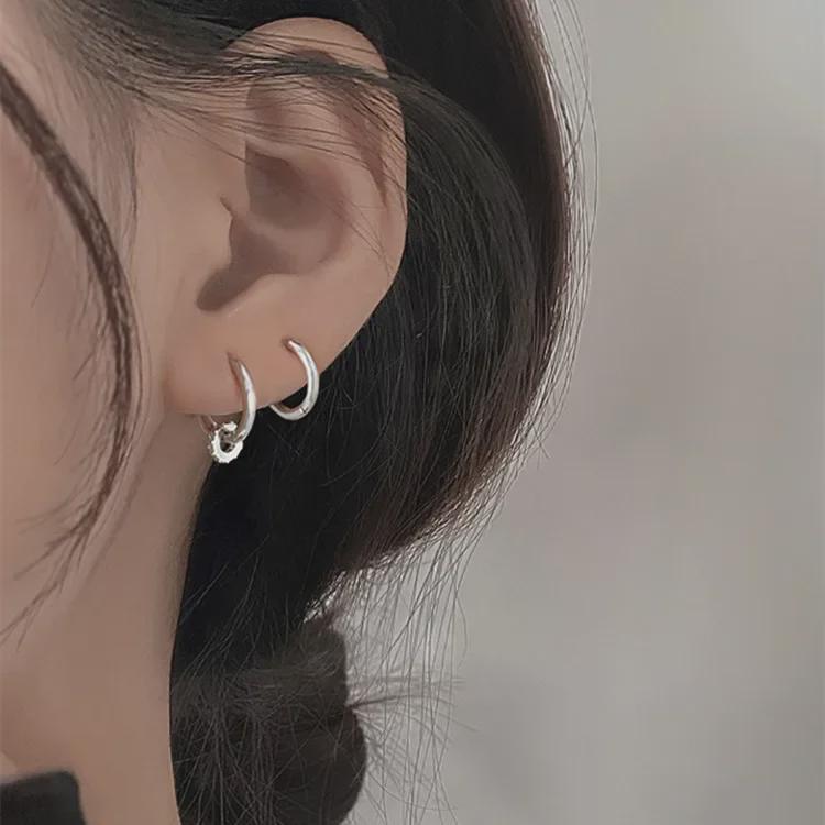 Изысканные круглые серьги из циркония: Модный корейский стиль для женщин 2021 года