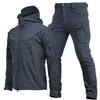 New Hunting Clothes Camouflage Clothing Military Uniform Combat Suit Soft Shell Waterproof Tactical Jacket + Pants for Camping Hiking