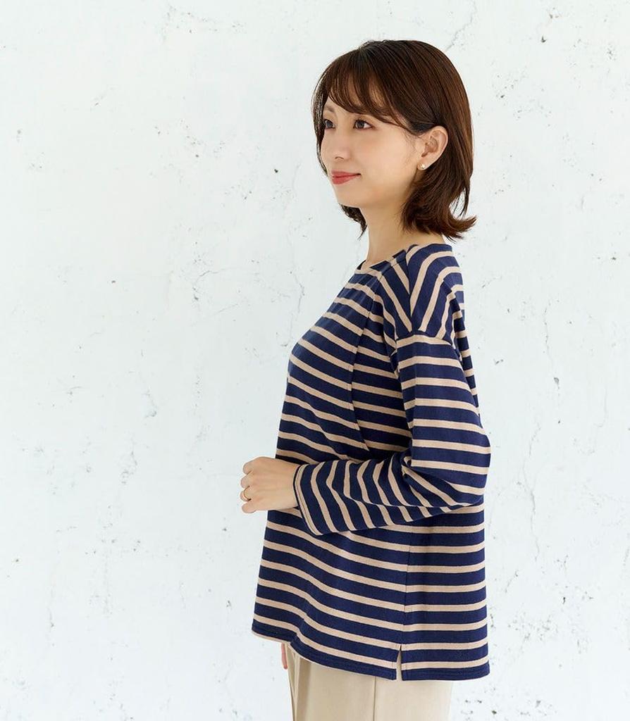 Хлопковая кайма для кормящих мам, топы, темно-синий x коричневый [Mohouse]